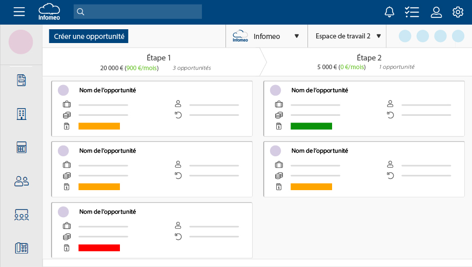 Image espace de travail avec deux colonnes