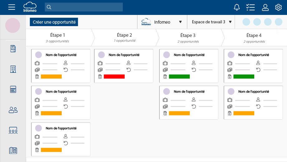 Image espace de travail avec quatre colonnes