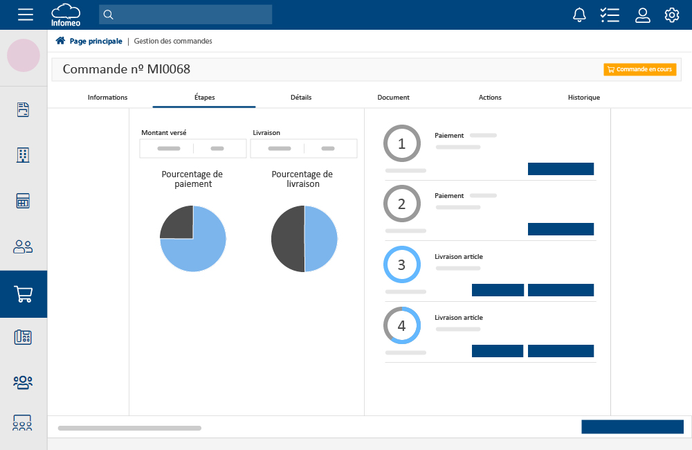 État des paiements et livraisons de vos commandes