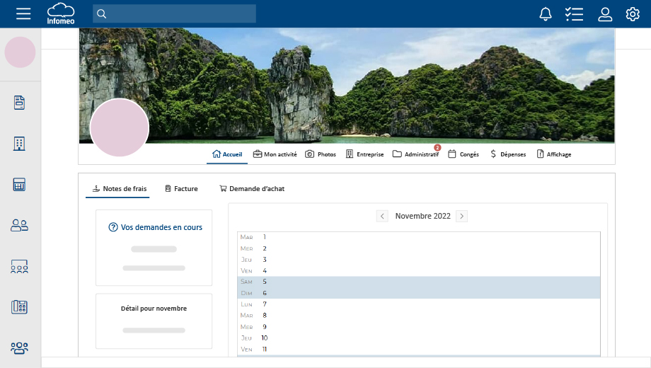 Gestion des notes de frais dans l'espace personnel de Infomeo