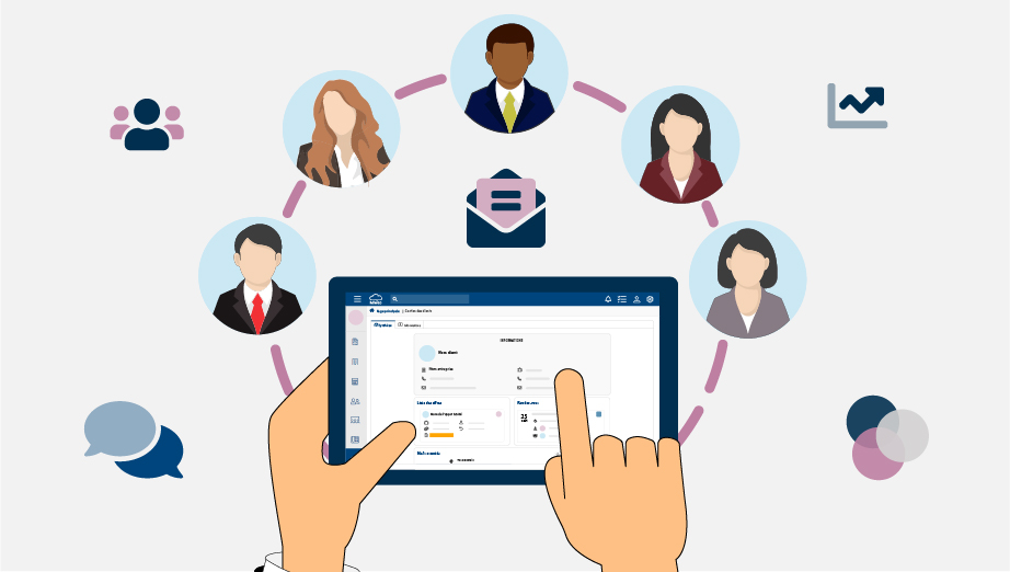 Illustration CRM intégré de Infomeo