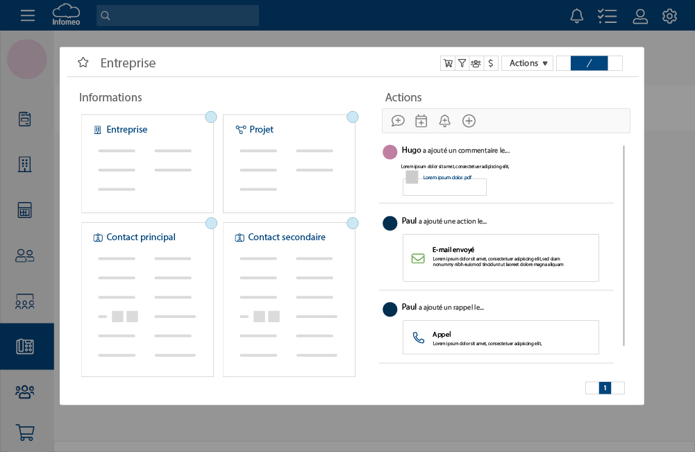 Image des actions présentes dans une fiche client